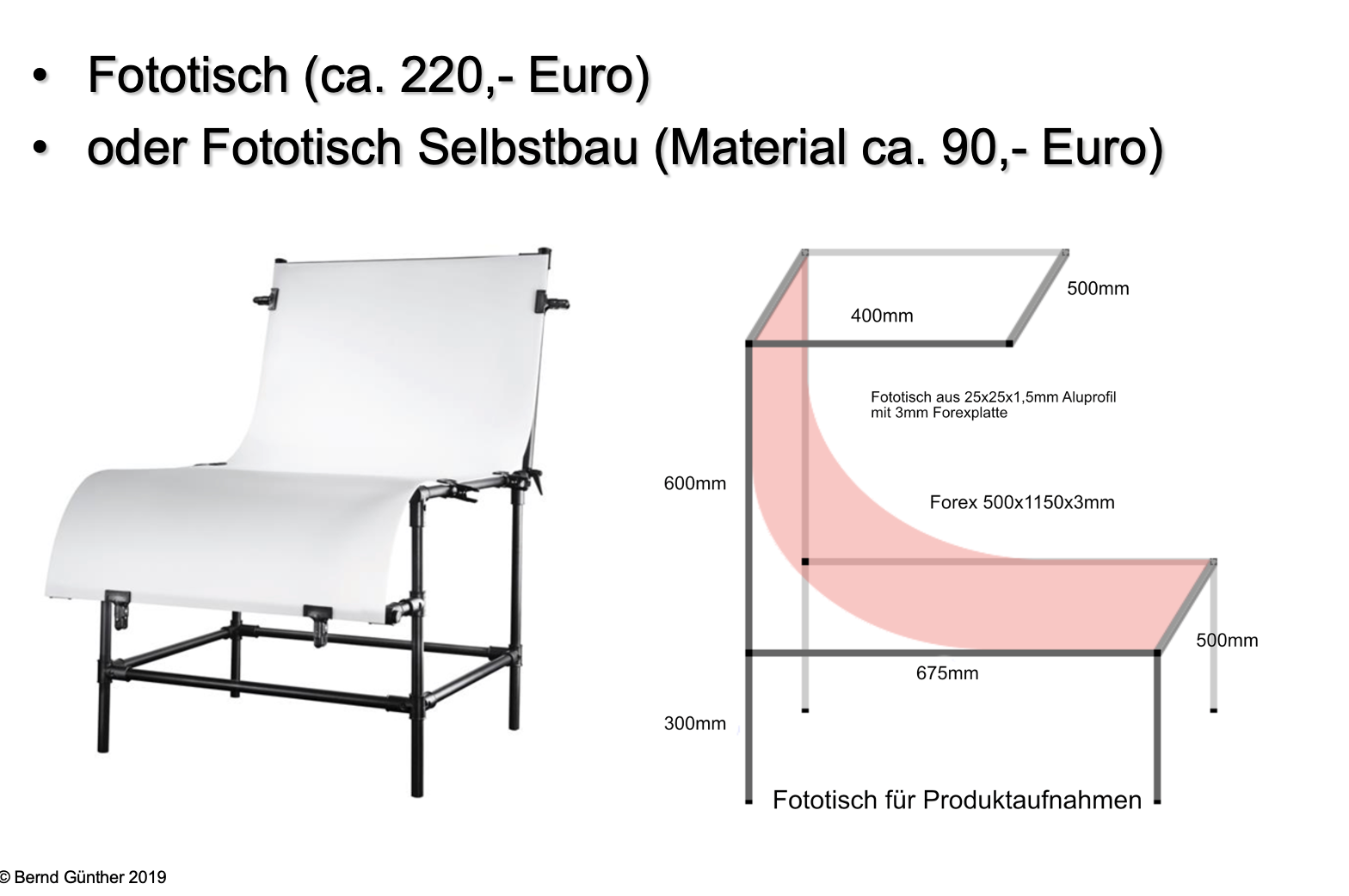 Fototisch oder Eigenbau